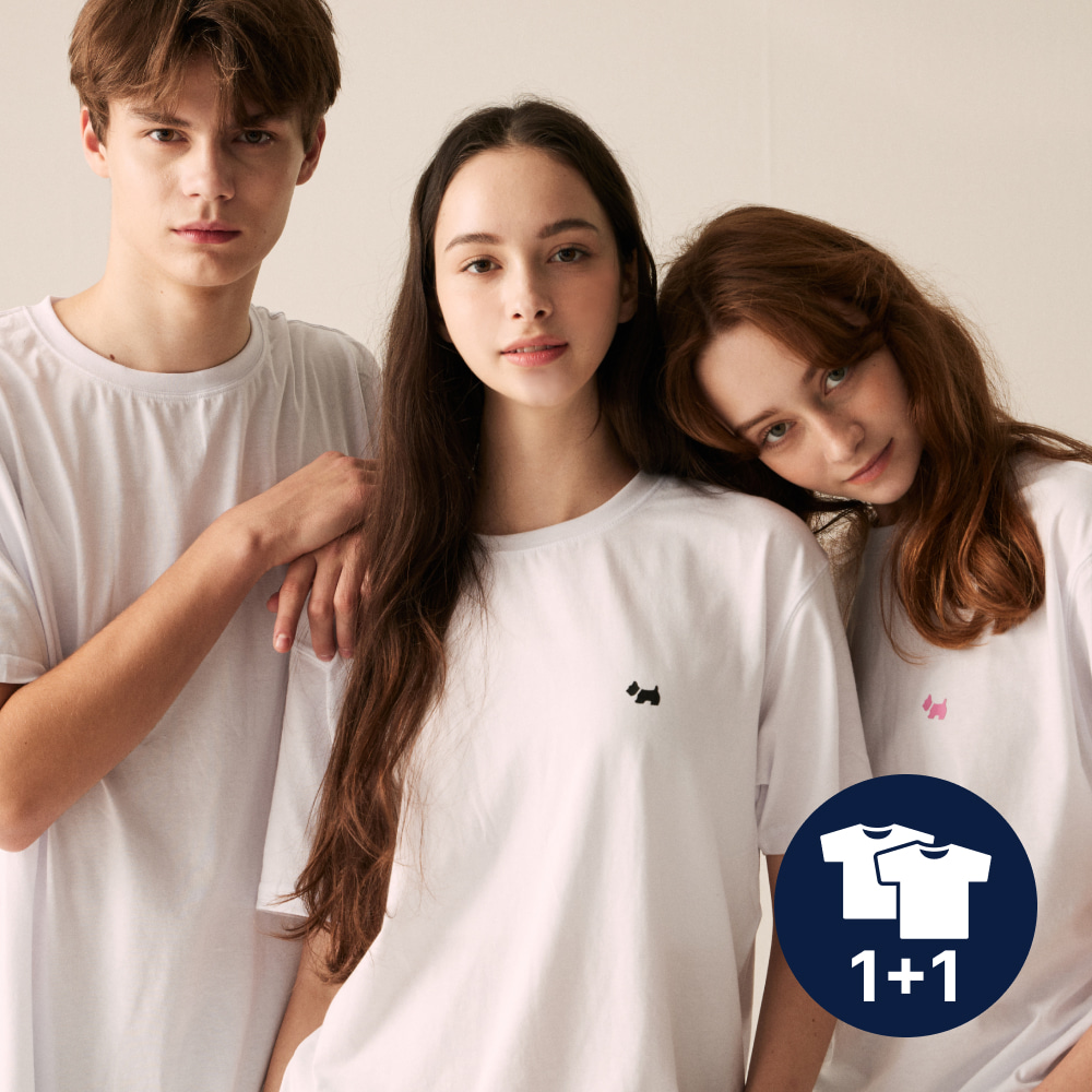 [유니섹스] 1+1 오가닉 에센셜 반팔 티셔츠