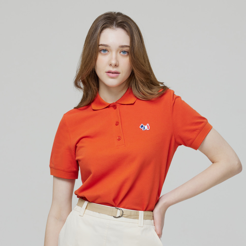 여성 시그니처 스코티 피케 셔츠 AGT145-103 레드 오렌지