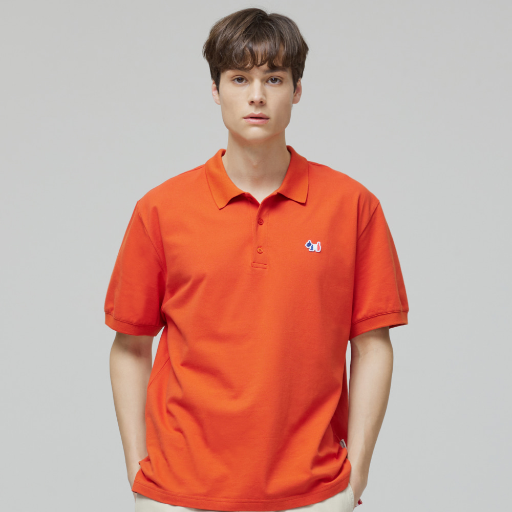 남성 시그니처 스코티 피케 셔츠 AGT145-102 레드 오렌지