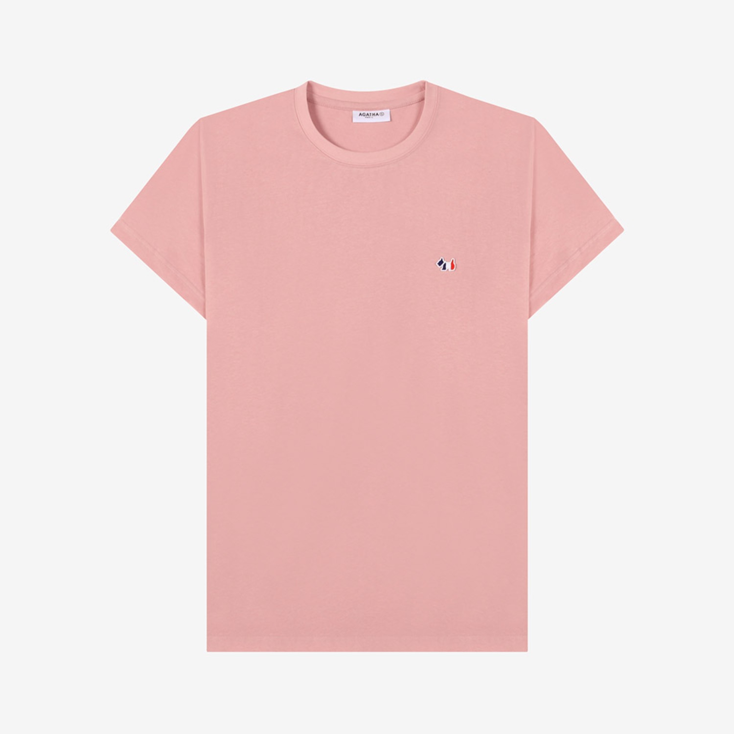 유니섹스 베이직핏 와펜 반팔 티셔츠 Pink