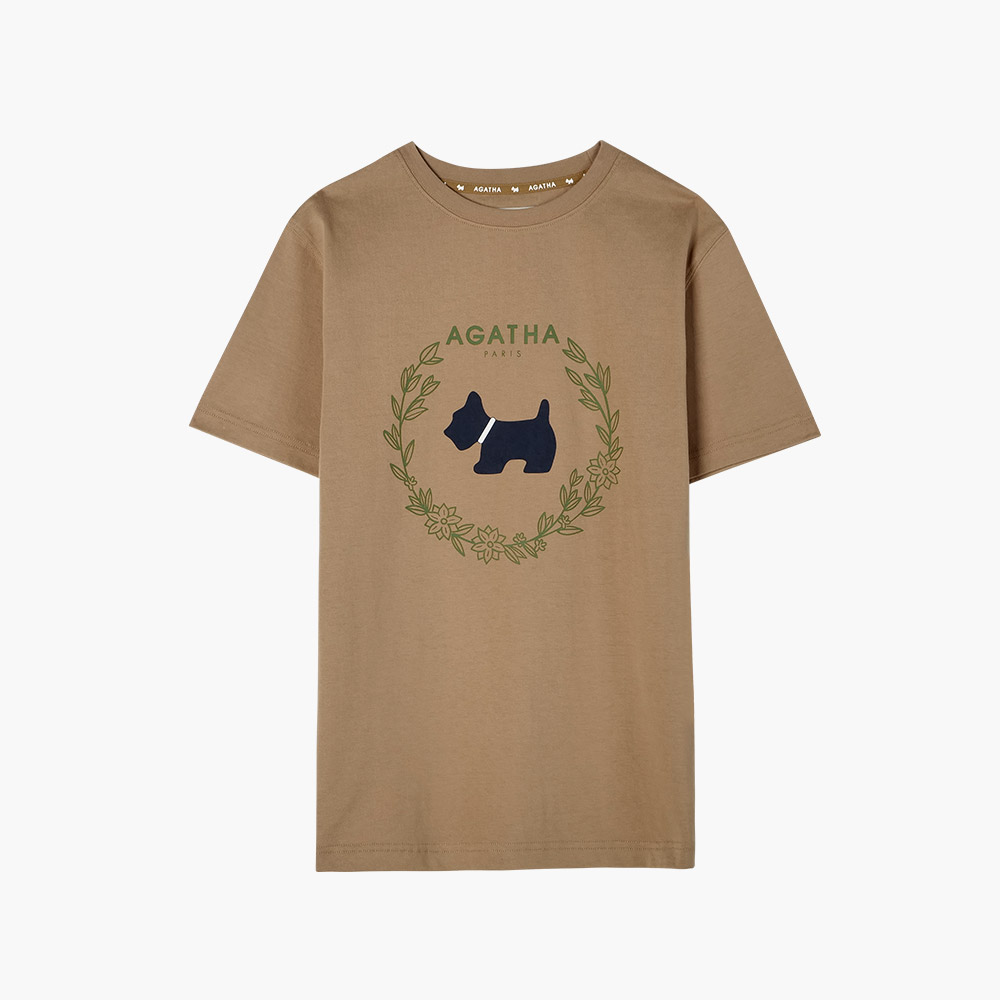 [여성] 50주년 플라워 아가타 스코티 로고 반팔 티셔츠