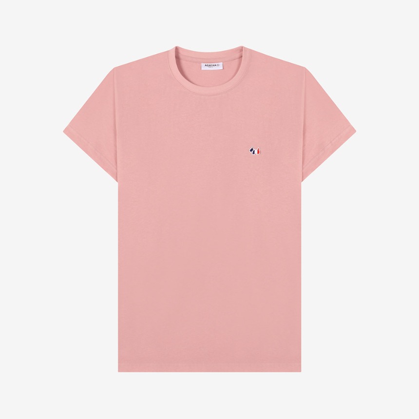 베이직핏 와펜 반팔 티셔츠 Pink